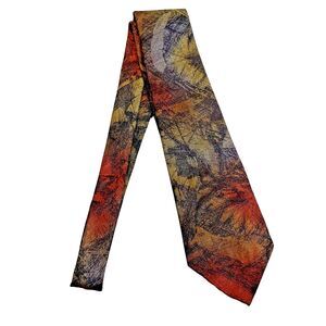 #7476 Don Loper Eurosilk Beverly Hills Brown Floral Print Polyester Necktie 3.5x